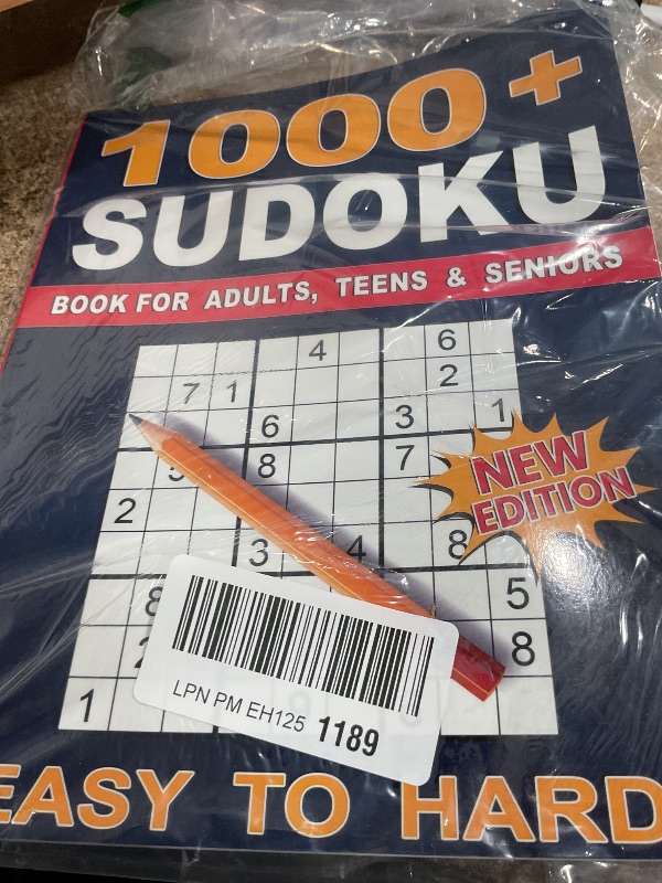 Photo 1 of 1000+ Sudoku Puzzles for Adults: A Book With More Than 1000 Sudoku Puzzles from Easy to Hard for adults.