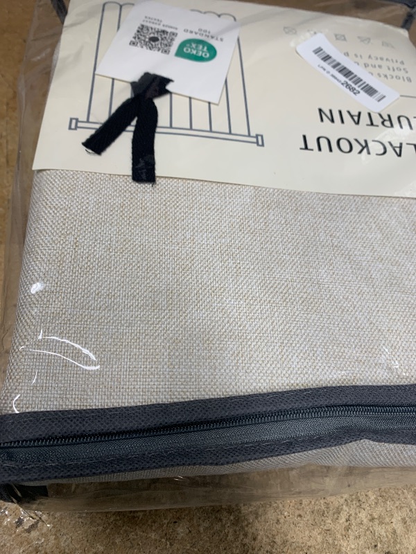 Photo 1 of 100% Blackout Shield Linen Blackout Curtains for Bedroom 84 Inches Long, Back Tab/Rod Pocket Living Room Drapes, Thermal Insulated Blackout Curtains 2 Panels Set, 50" W x 84" L, Cream