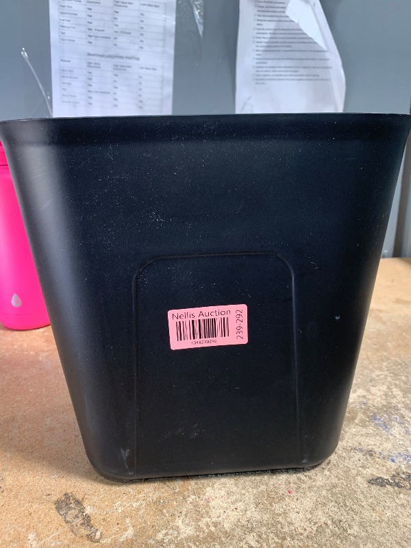 Photo 1 of UUJOLY Plastic Small Trash Can Wastebasket, Garbage Container Basket for Bathrooms, Laundry Room, Kitchens, Offices, Kids Rooms, Dorms, 3.5 Gallon, Black
