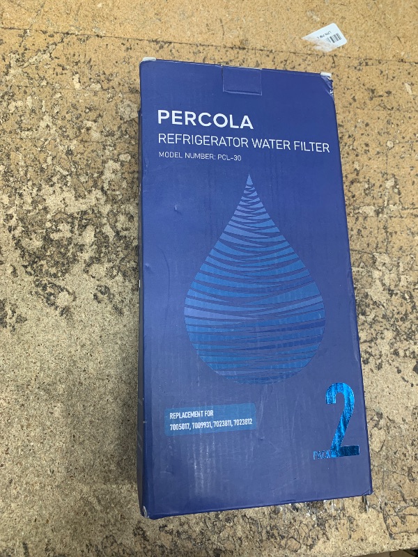 Photo 1 of *** PARTIAL SET *** PERCOLA 7023812 Water Filter Compatible with Sub-zero 7023811, 7023812, 7005017, 7009931, 7000856/7000856E (White, 2 Pack)