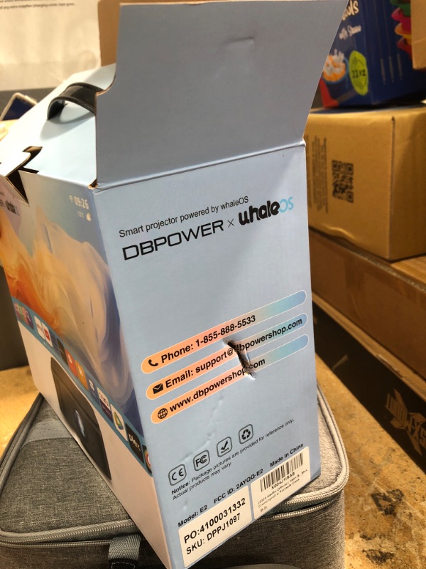 Photo 1 of [2025 Netflix-Licensed | 386+ Built-in Apps] DBPOWER E2 Smart Projector with WiFi and Bluetooth, Mini Projector 4K Support with Netflix, Youtube, Disney+, Hulu, Max, Crunchyroll w Portable Case