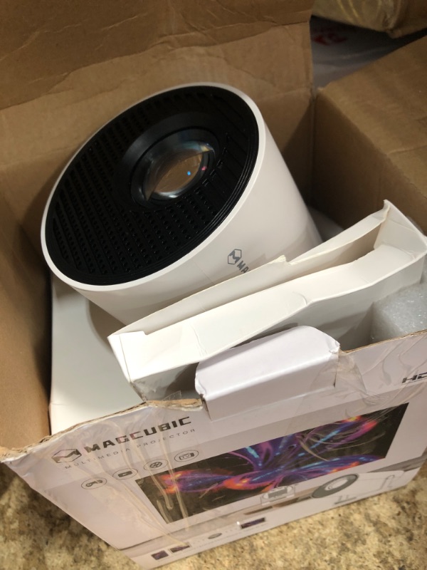 Photo 1 of ?Electric Focus?Magcubic Mini Projector 4K Support, Portable Projector with WiFi 6 and Bluetooth 5.4, Smart Proyector, 5W Soundbase Speaker, 180° Rotation for Home Theater HY300 Ultra