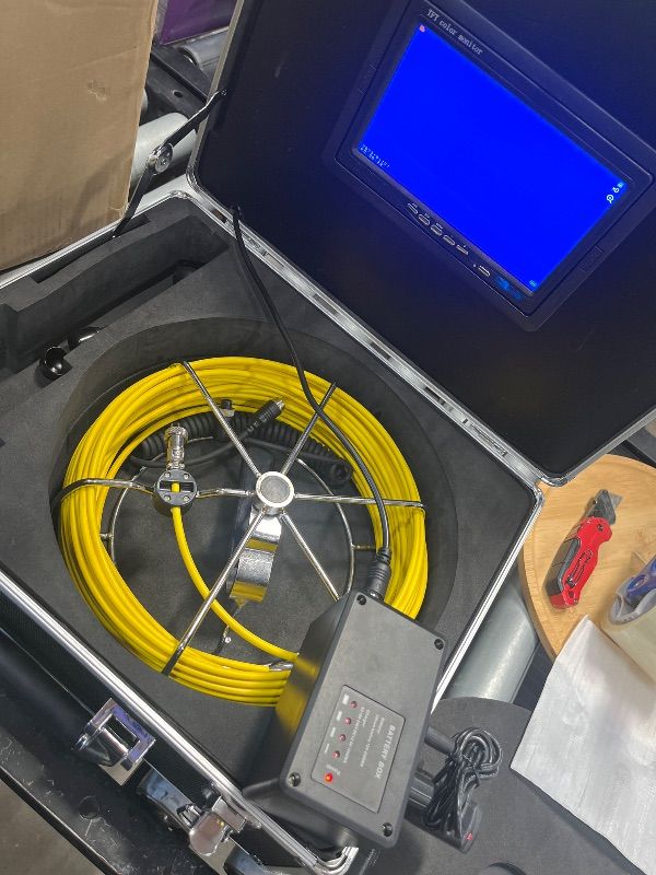 Photo 1 of Sewer Camera 100 ft, 7" HD Screen with 32GB DVR Function and LED Lights,Wohuole Pipe Drain Inspection Camera with 4500mAh Battery, Waterproof IP68 Borescope