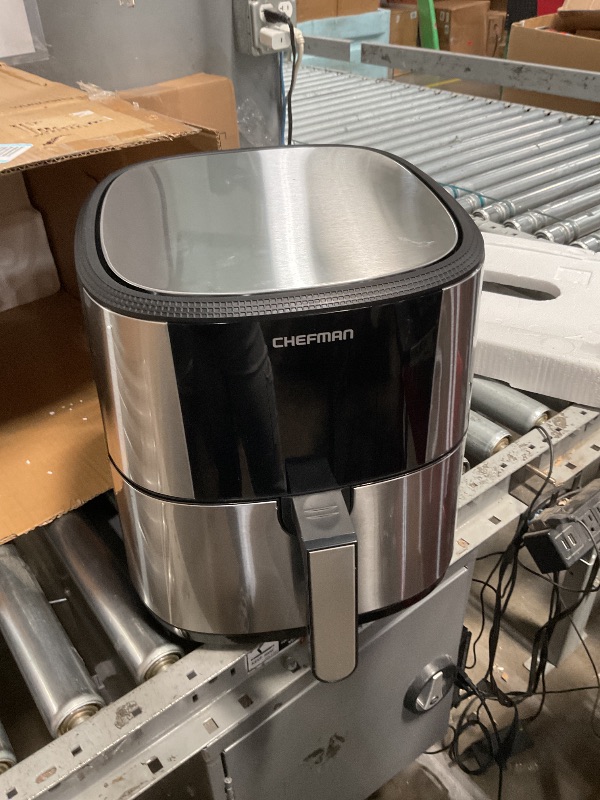 Photo 1 of ***SEE NOTES*** 
Chefman TurboFry® Touch Air Fryer, XL 8-Qt Family Size, One-Touch Digital Control Presets, French Fries, Chicken, Meat, Fish, Nonstick Dishwasher-Safe Parts, Automatic Shutoff, Stainless Steel