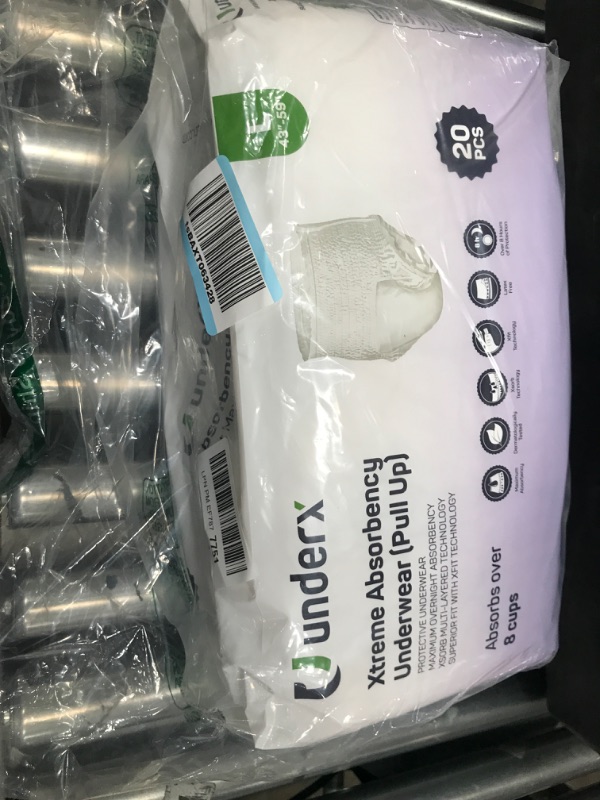 Photo 1 of UnderX Adult Disposable Incontinence Underwear – Maximum Absorbency Pull Ups, Absorbs 8 Cups of Liquid, Overnight Pullups Comfort, Leak Protection, Soft Latex-Free Diaper (Large, 80 Count)