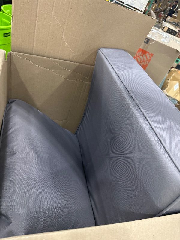Photo 1 of *** PARTIAL SET *** Acessories Outdoor Deep Seat Cushions, Waterproof, Fade-Resistant Patio Furniture Replacement Cushions, 24" x 24" x 5", Set of 2, Dark Gray