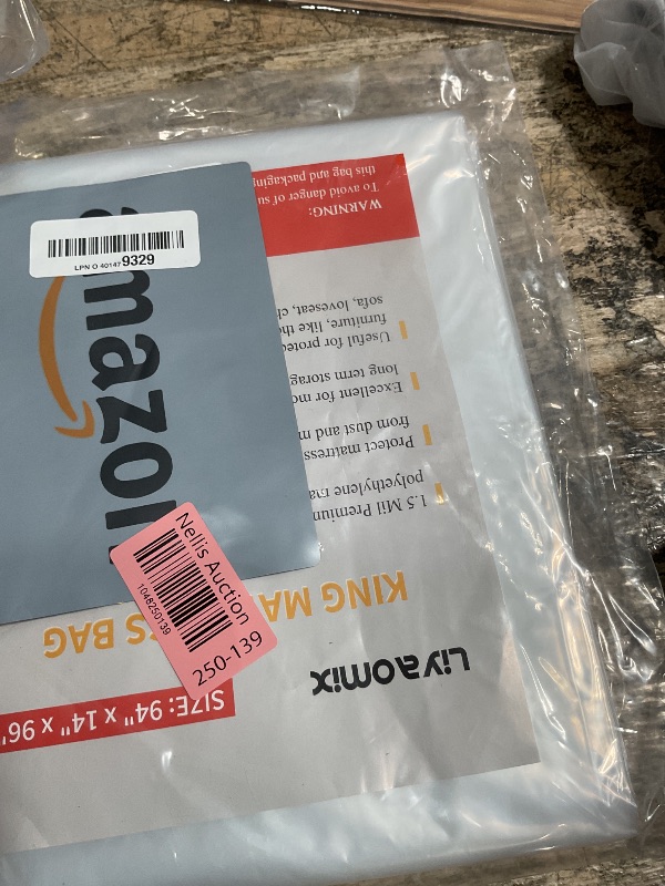 Photo 1 of Liyaomix King Mattress Bag for Moving and Disposal, 1.5 Mil 94" x 96" Clear Plastic Mattress Cover for Storage, Waterproof Mattress Protector for King/California King Size