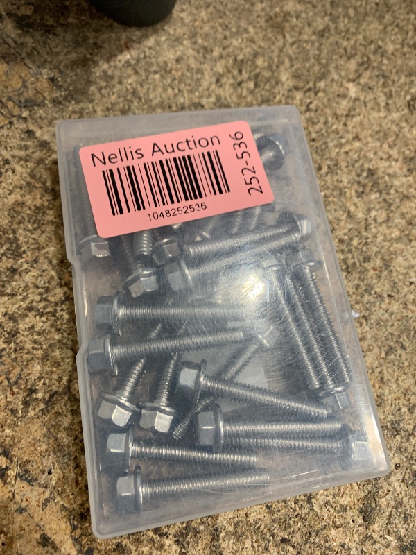 Photo 1 of 1/4-20 x 1-1/2" Flanged Hex Head Bolts Flange Hexagon Screws, Stainless Steel 304, Fully Threaded, 25 PCS