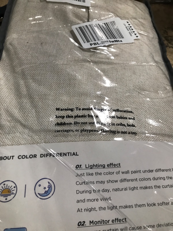 Photo 1 of 100% Blackout Shield Linen Blackout Curtains for Bedroom 84 Inches Long, Back Tab/Rod Pocket Living Room Drapes, Thermal Insulated Blackout Curtains 2 Panels Set, 50" W x 84" L, Cream