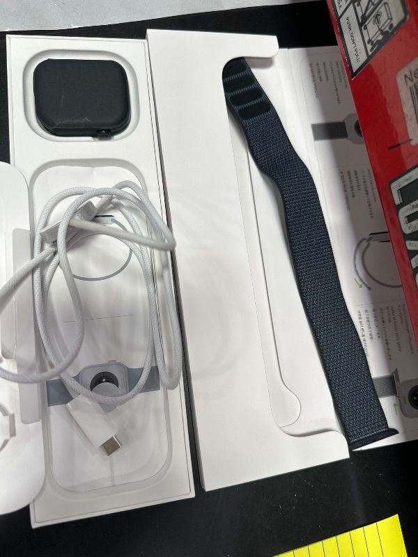 Photo 1 of ** WATCH IS LOCKED ** Apple Watch Series 10 [GPS + Cellular 46mm case] Smartwatch with Jet Black Aluminium Case with Ink Sport Loop. Fitness Tracker, ECG App, Always-On Retina Display, Carbon Neutral