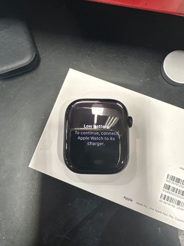 Photo 1 of ** WATCH IS LOCKED ** Apple Watch Series 10 [GPS + Cellular 46mm case] Smartwatch with Jet Black Aluminium Case with Ink Sport Loop. Fitness Tracker, ECG App, Always-On Retina Display, Carbon Neutral