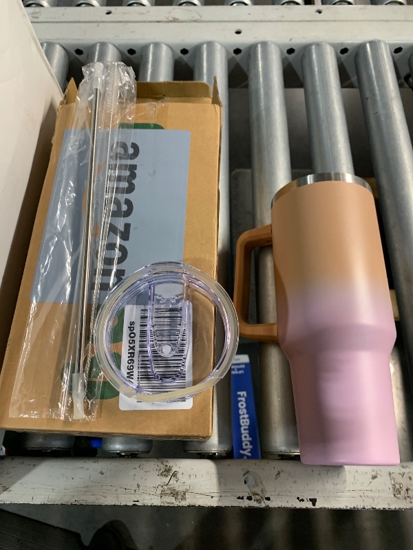 Photo 1 of ***(BROKEN LID)***40 oz Tumbler with Handle and Straw, 100% Leak Proof Tumblers Cup, Stainless Steel Insulated Travel Coffee Mug, Keeps Drinks Cold for 24 Hours or Hot for 10 Hours, Fit for Car Cup Holder, CoffeePurple