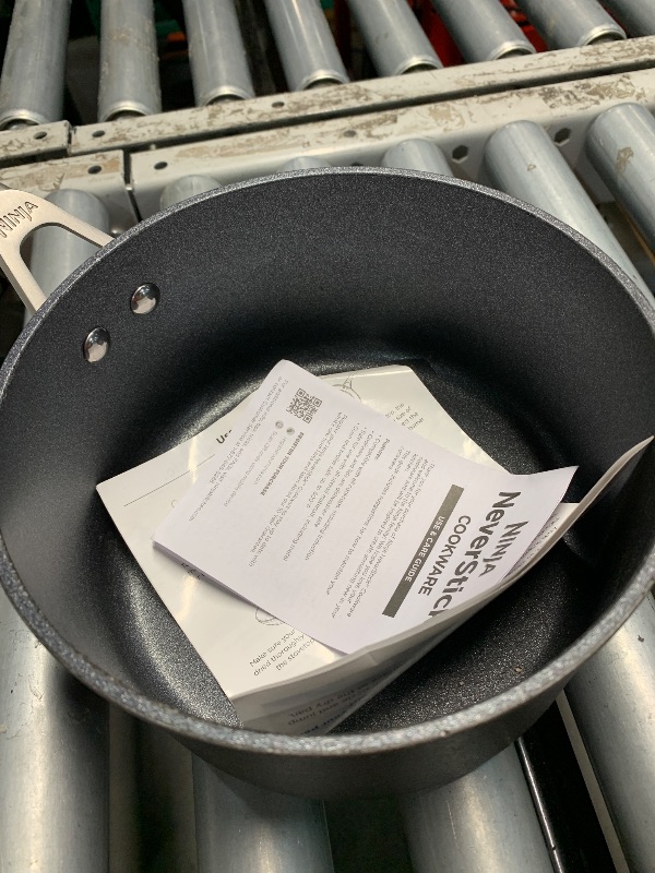 Photo 1 of (used)(see images) Ninja C30235 Foodi NeverStick Premium 3.5-Quart Saucepan with Glass Lid, Hard-Anodized, Nonstick, Durable & Oven Safe to 500°F, Slate Grey