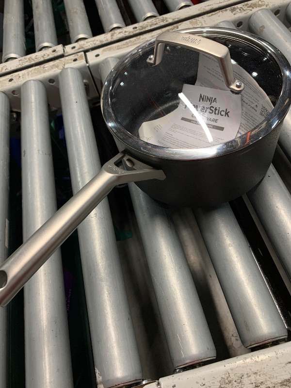 Photo 1 of (used)(see images) Ninja C30235 Foodi NeverStick Premium 3.5-Quart Saucepan with Glass Lid, Hard-Anodized, Nonstick, Durable & Oven Safe to 500°F, Slate Grey