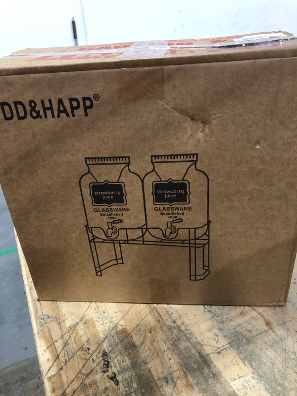 Photo 1 of 1 Gallon Glass Drink Dispensers For Parties 2PACK.Beverage Dispenser,Glass Drink Dispenser With Stand And Stainless Steel Spigot 100% Leakproof.Lemonade Dispenser With Ice Cylinder.Laundry Detergent