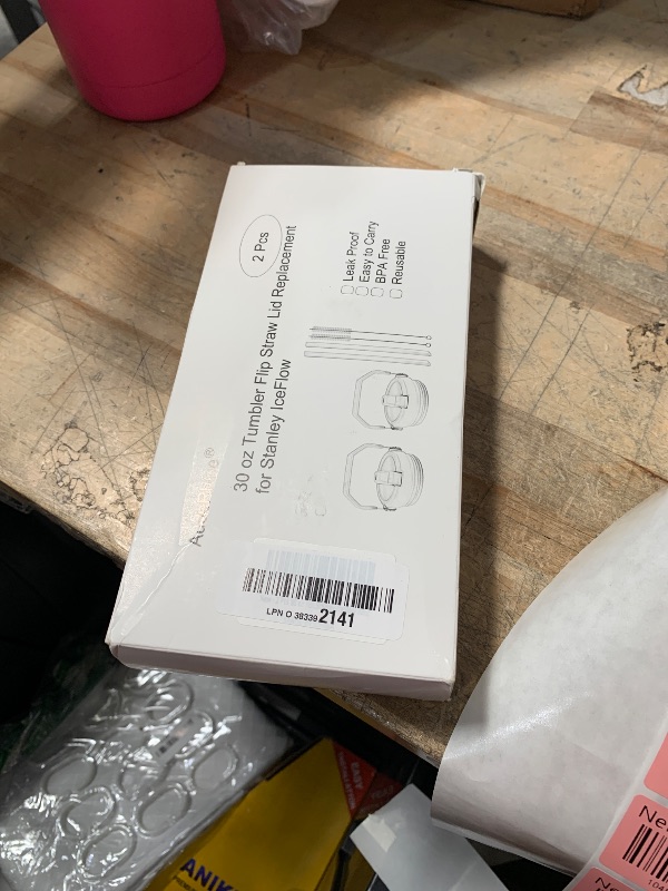 Photo 1 of 2 Pcs 30 oz Tumbler Flip Straw Lid Replacement for Stanley IceFlow, BPA Free, Easy to Carry, Perfect Fit, Reusable Leak Proof Lid, Only for Stanley IceFlow 30oz