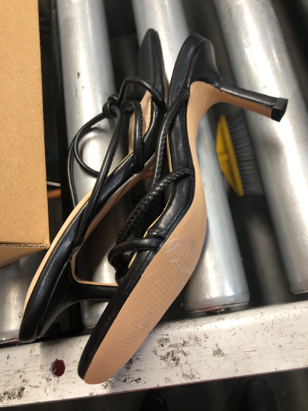 Photo 1 of (see all images) LAICIGO Women's Square Open Toe Flip Flops Kitten Stiletto Heels Strappy Thong Mules Sandals size 7