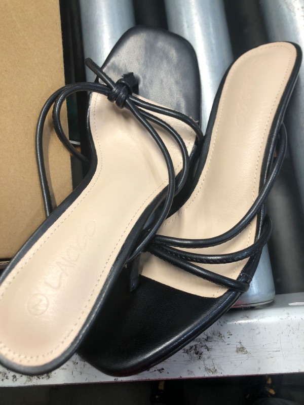 Photo 1 of (see all images) LAICIGO Women's Square Open Toe Flip Flops Kitten Stiletto Heels Strappy Thong Mules Sandals size 7