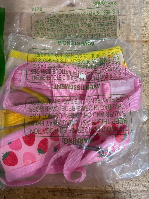 Photo 1 of 2 Pcs Adjustable Chicken Harness and Leash Set, Comfortable Chicken Vest Elastic Hen Vest with Strawberry Pineapple Print for Small Pets Duck Goose Hen Training Walking Supplies