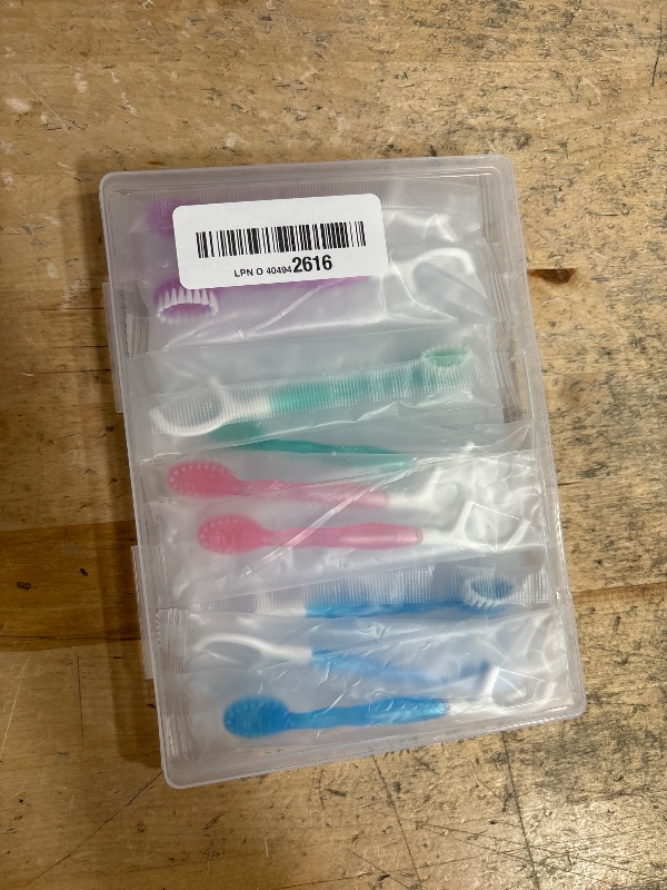 Photo 1 of 10Pack Disposable Toothbrushes with Toothpaste 5-in-1 Mini Travel Toothbrush with Tongue Scraper + Floss + Pick Individually Wrapped Prepasted Portable On The Go Toothbrush for Work Travel, 4 Flavors