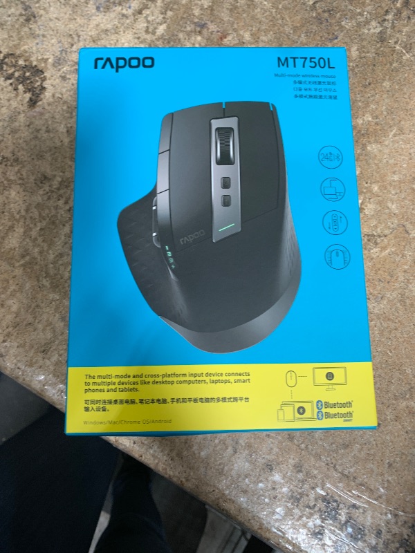 Photo 1 of Rapoo Bluetooth Wireless Mouse, 4 Adjustable DPI Rechargeable, Multi-Device (3 Bluetooth+USB) Programmable Ergonomic Mouse with Side Roller, Laser Mouse for Laptop Desktop PC