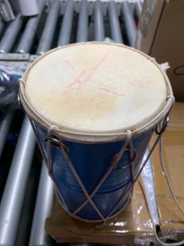 Photo 1 of (used)(damaged)(see images) Handmade Wooden & Leather Classical Indian Folk Tabla Drum Set Hand Percussion Drums World Musical Instruments 