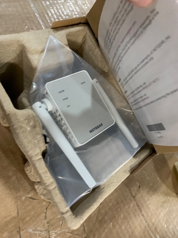 Photo 1 of ***(MINOR DAMAGE/ SEE NOTES)***NETGEAR Wi-Fi Range Extender EX6120 - Coverage Up to 1500 Sq Ft and 25 Devices with AC1200 Dual Band Wireless Signal Booster & Repeater (Up to 1200Mbps Speed), and Compact Wall Plug Design, White
