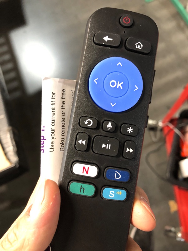 Photo 1 of Voice Universal Remote Control, for Roku Stick Remote Replacement, for Roku Streaming Players, Steaming Sticks, Audio and TVs, with 4 App Shorcut Keys