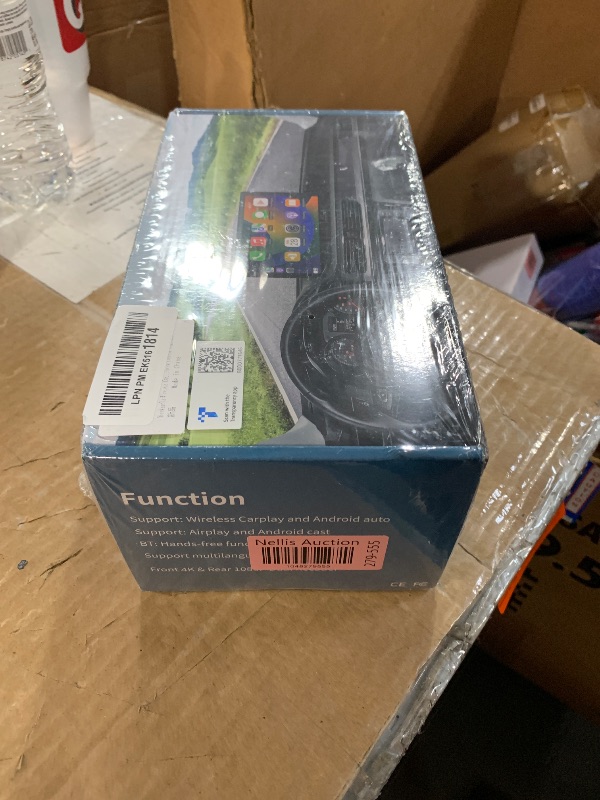 Photo 1 of (PARTIAL SET) (UNTESTED) 9" Wireless Carplay Screen for Car, Car Stereo with 4K Dash Cam & 1080P Backup Camera, Portable Apple Carplay & Android Auto Touchscreen, GPS Navigation/Mirror Link/Voice Control/Bluetooth