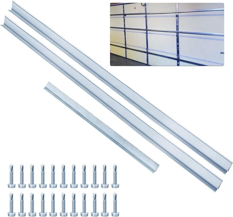 Photo 1 of (USED/FAIR) 1 Set of 16FT Garage Door Strut Support Brace,16' Reinforcement Steel Hurricane Strut Beams,Heavy Duty,20# Thick Steel,Screws Included
