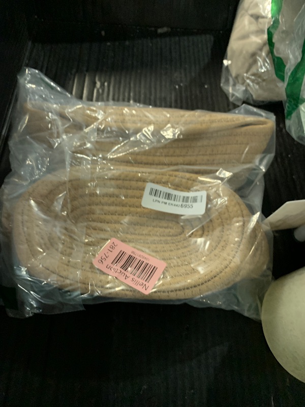 Photo 1 of ?2 Pack?ABenkle Small Woven Baskets, Tiny Oval Shallow Storage Baskets, Mini Cotton Rope Empty Decorative Basket, Boho Little Organizer Bins for Bathroom, Cat Dog Toy Gifts Baskets