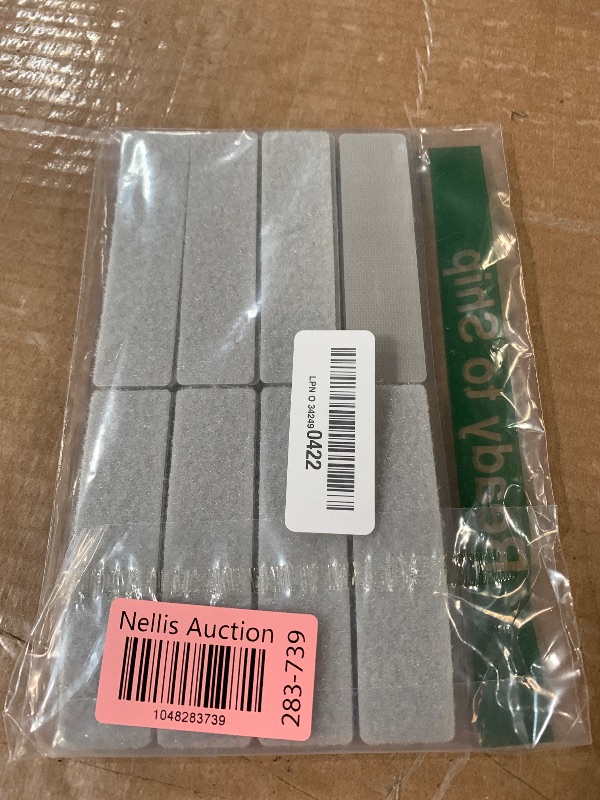 Photo 1 of (1x4 Inch, 16 Sets) Strips with Adhesive for Fabric, Stick On for Fabric, No Sew Sticky Back for Clothes, Curtains - Heavy Duty Double Sided Hook and Loop Hem Tape Fasteners, No Sewing No Iron, Grey