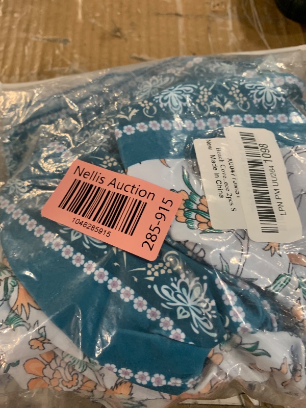 Photo 1 of (BAGGED) Beach Cover Up Women Floral One Piece Swimsuits for Women Sarong Skirt Wrap 2 Pieces Swimming Suit Floral Print Swimsuit Bathing Suits Monokini Bathing Suit Skirt Set Peacock Blue One Piece 2pcs S