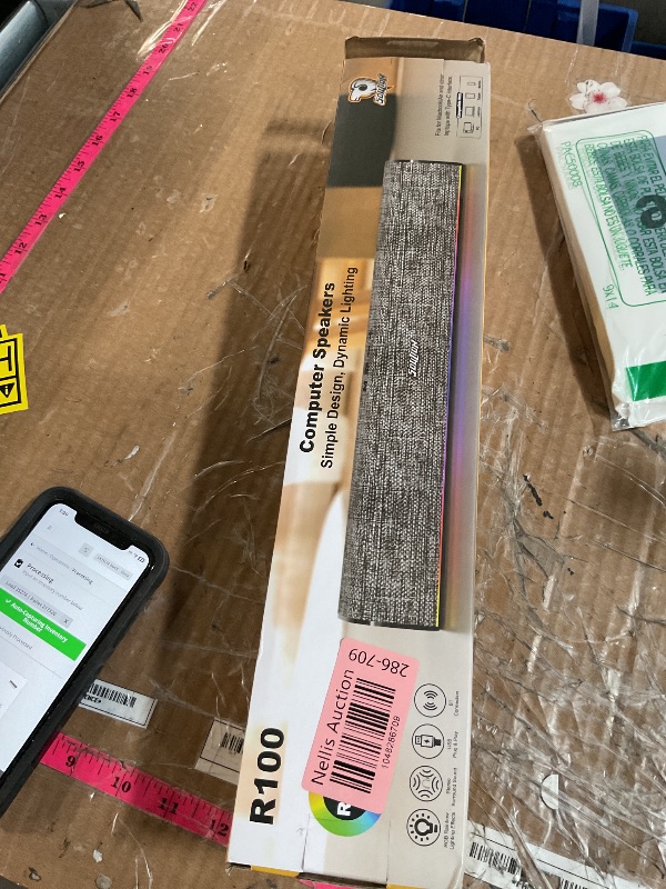 Photo 1 of SOULION R100 Bluetooth Computer Speakers with Dynamic LED Light, USB Plug & Play PC Speakers with Switch Button, Clearly Sound Soundbar for Desktop Laptop Monitor(USB-C to USB Adapter Included)