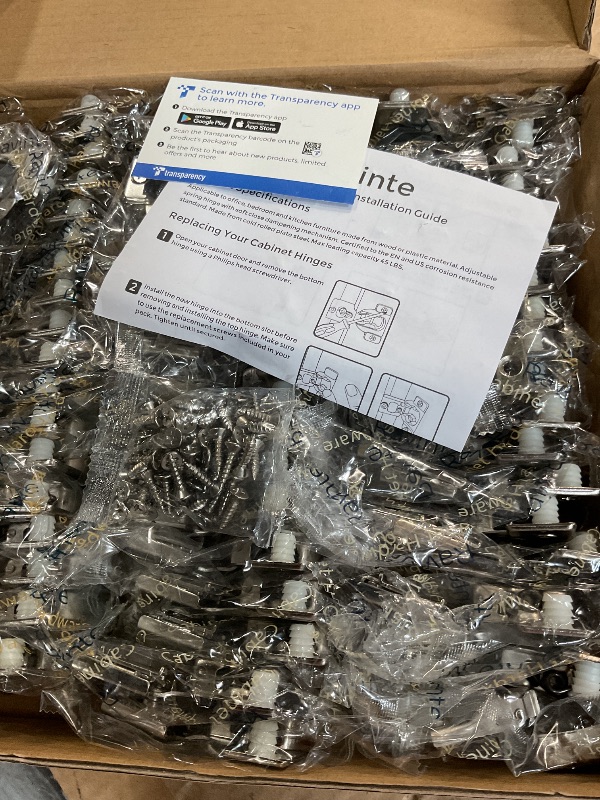 Photo 1 of (See all images)  60 Pack (30 Pairs) 1/2 Inch Overlay Soft Close Hinges for Kitchen Cabinets - Satin Nickel 