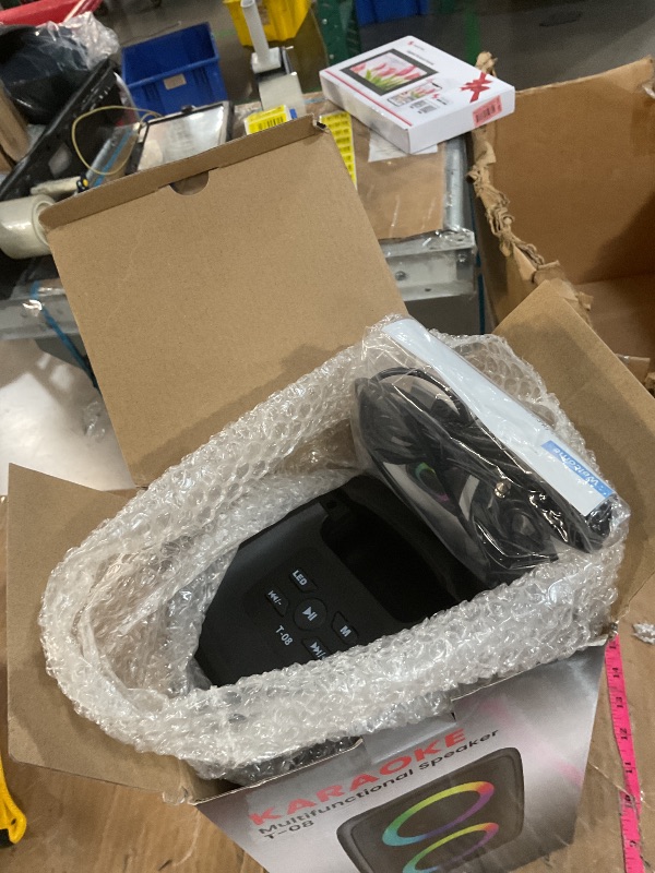Photo 1 of (mic does not work) Karaoke Machine for Adults and Kids,Peski Portable Bluetooth Speaker with 1 Wireless Microphone and 1 Wired Mic,Rechargeable 
