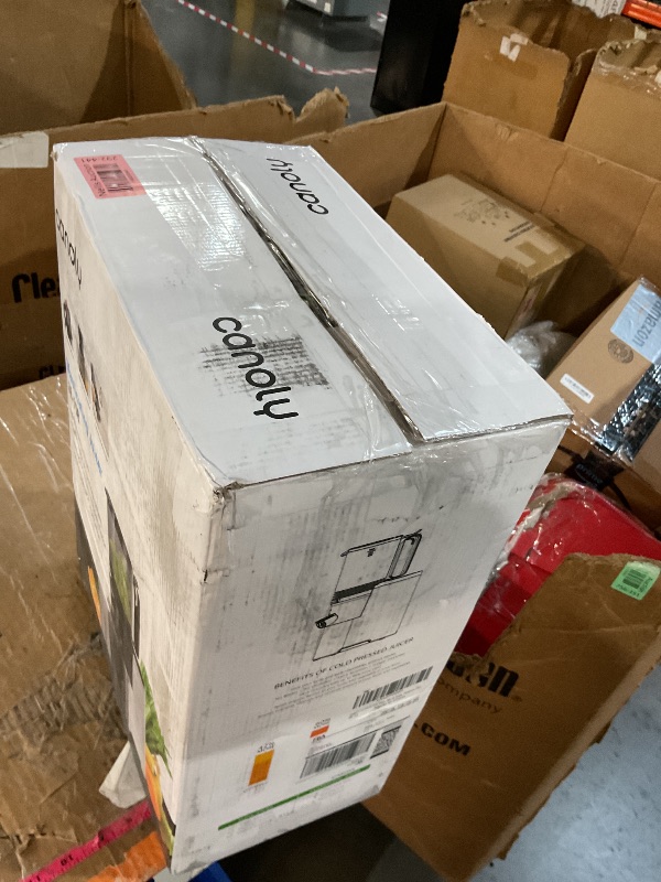 Photo 1 of (partial set) (untested) Cold Press Juicer, 5.8" Wide Feed Chute Juice Extractor Machine with 400W, High Juice Yield, Slow Masticating Juicer for Whole Vegetables & Fruits, Metallic Silver