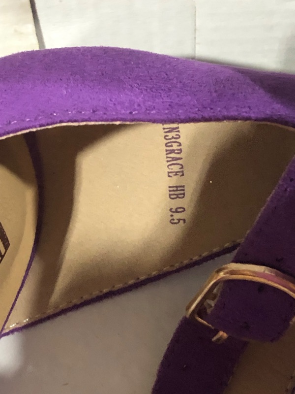 Photo 1 of (see all images) IDIFU Women's IN3 Grace Strappy Block Heels Sandals Comfy Open Toe  (Lavender Suede, 9.5 M US)