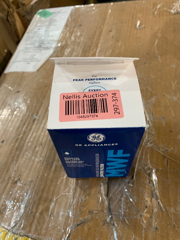 Photo 1 of GE MWF Refrigerator Water Filter, Genuine Replacement Filter, Certified to Reduce Lead, Sulfur, and 50+ Other Impurities, Replace Every 6 Months for Best Results, Pack of 1