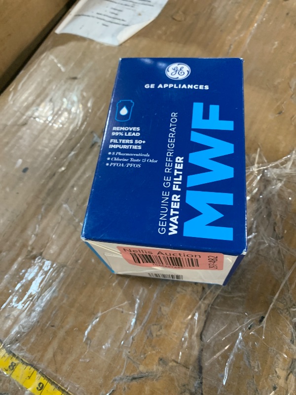 Photo 1 of GE MWF Refrigerator Water Filter, Genuine Replacement Filter, Certified to Reduce Lead, Sulfur, and 50+ Other Impurities, Replace Every 6 Months for Best Results, Pack of 1