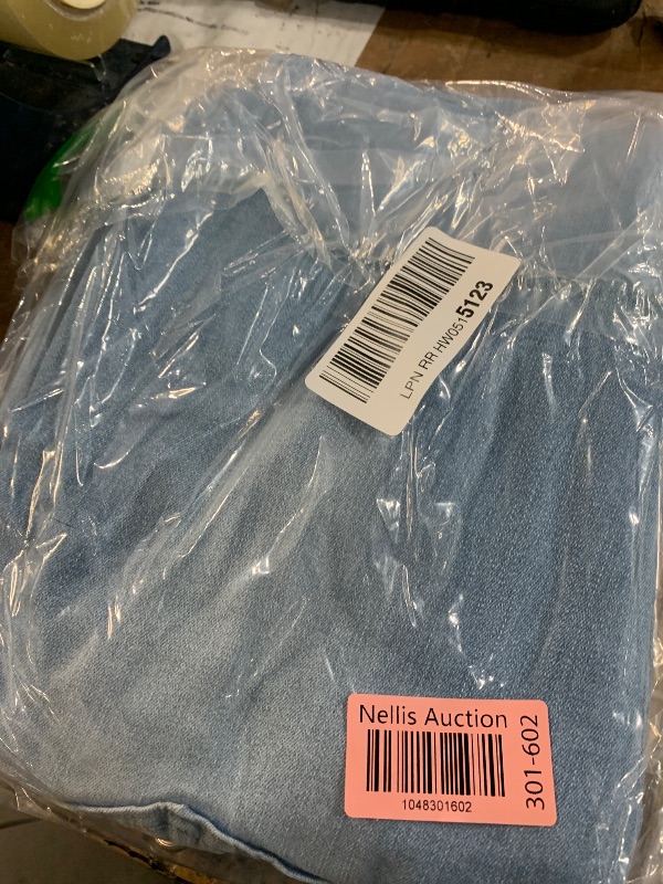Photo 1 of (SMALL) (USED/FAIR) LONGBIDA High Waisted Women's Ripped Jeans Stretch Flared Trousers Slimming and Hip Lifting Y2K Boyfriend Trousers Washed Denim with Pockets Suitable for Casual wear(Blue,S)