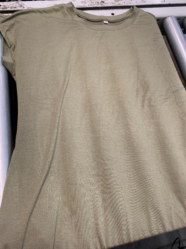 Photo 1 of (used) ANRABESS Women's Summer Casual Loose Short Sleeve Long T Shirt Dress Olive Medium