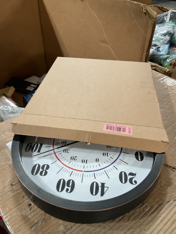 Photo 1 of Indoor Outdoor Thermometer Wall Large Numbers Thermometer No Battery 12" Hanging Digital Weather Hygrometers for Home Garden Outside Patio Decor (Brown)