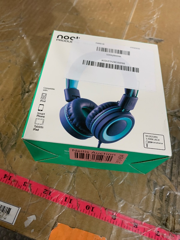 Photo 1 of (WIRED) Kids Headphones - noot products K11 Foldable Stereo Tangle-Free 3.5mm Jack Wired Cord On-Ear Headset for Children/Teens/Boys/Girls/Smartphones/School/Kindle/Airplane Travel/Plane/Tablet (Navy/Teal)
