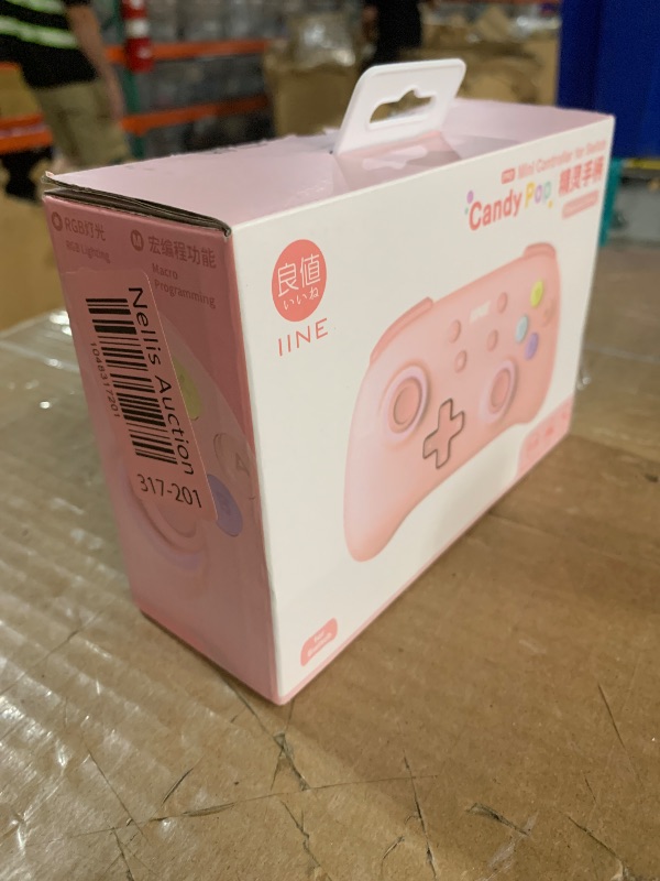 Photo 1 of IINE Wireless Controller for Switch/PC/Android/IOS, Cute Gamepad with RGB Lights, Mini Pro Controller with Turbo/Macro/NFC Amiibo/Motion Sensor/Wake-Up/Rumble (Pink)