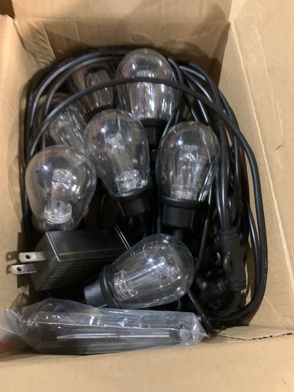 Photo 1 of (POWER TESTED) Commercial Grade 30FT LED Outdoor String Lights with Remote Control - Shatterproof Waterproof Color Changing Christmas Lights, Dimmable for Patio, Garden, Wedding Decor