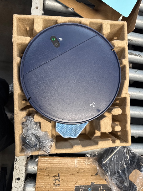 Photo 1 of (POWER TESTED) (USED/FAIR) SHELIKI Robot Vacuum and Mop, 2-in-1 Robotic Vacuums Cleaner with Smart Max Strong Suction, WiFi/App/Alexa Voice Control, Obstacle Avoidance, for Pet Hair, Carpets and More - Blue