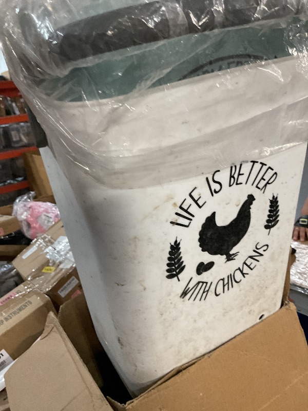 Photo 1 of ?Tgeyd Chicken Feeder and Chicken Waterer Set (3 Gallon/26 Pounds) - Hanging Automatic Chicken Feeder No Waste - Chicken Coop Accessories - Poultry Waterer