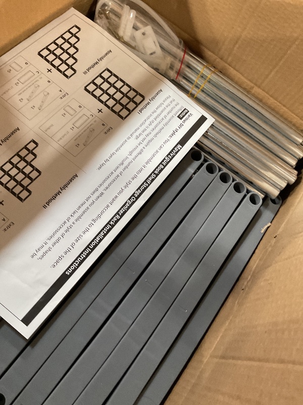 Photo 1 of Mavivegue Bookshelf,18 Cube Storage Organizer,Extra Large Book Organizer,Tall Bookcase Shelf,Book Cases/Shelves,Grey Cube Shelf,Cubbies Closet Shelves for Bedroom,Living Room,Home,Office