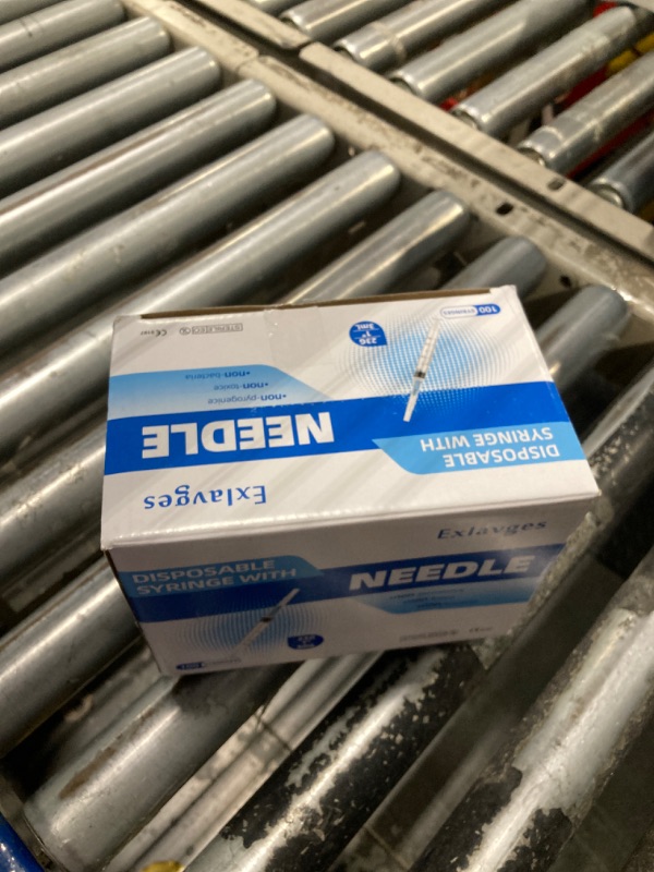 Photo 1 of 100 Pack Disposable 3ml/cc Lab Syringes with 23Ga 1 Inch Needle Luer Lock, Individually Sealed Packed